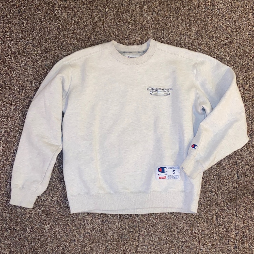SUPREME for CHAMPION Sweat/S/Cotton/Gray/3D Metallic Crewneck